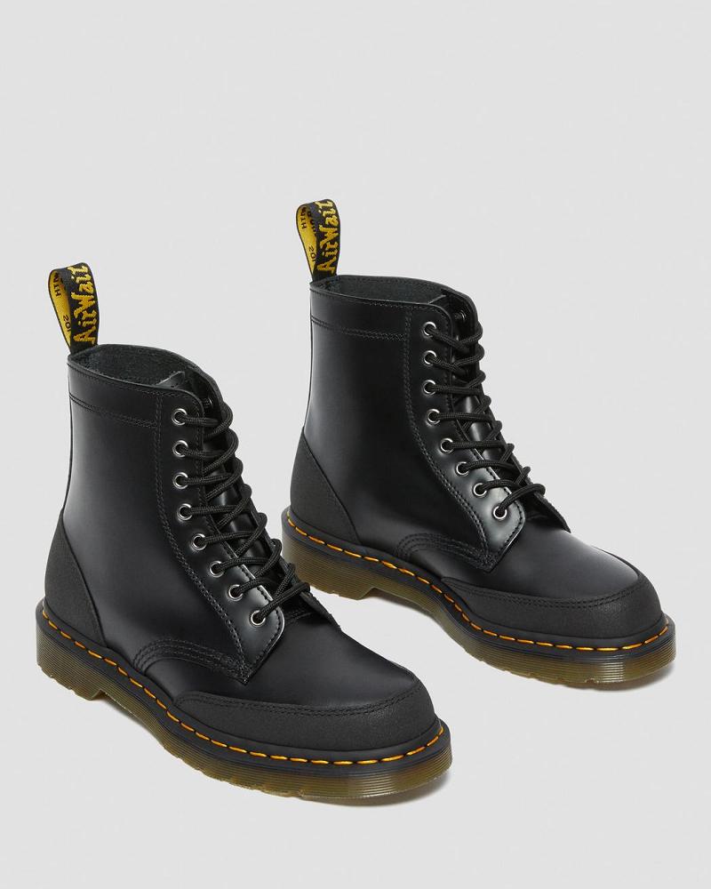 Dr Martens 1460 Guard Panel Leren Veterlaarzen Heren Zwart | NL 295RVD